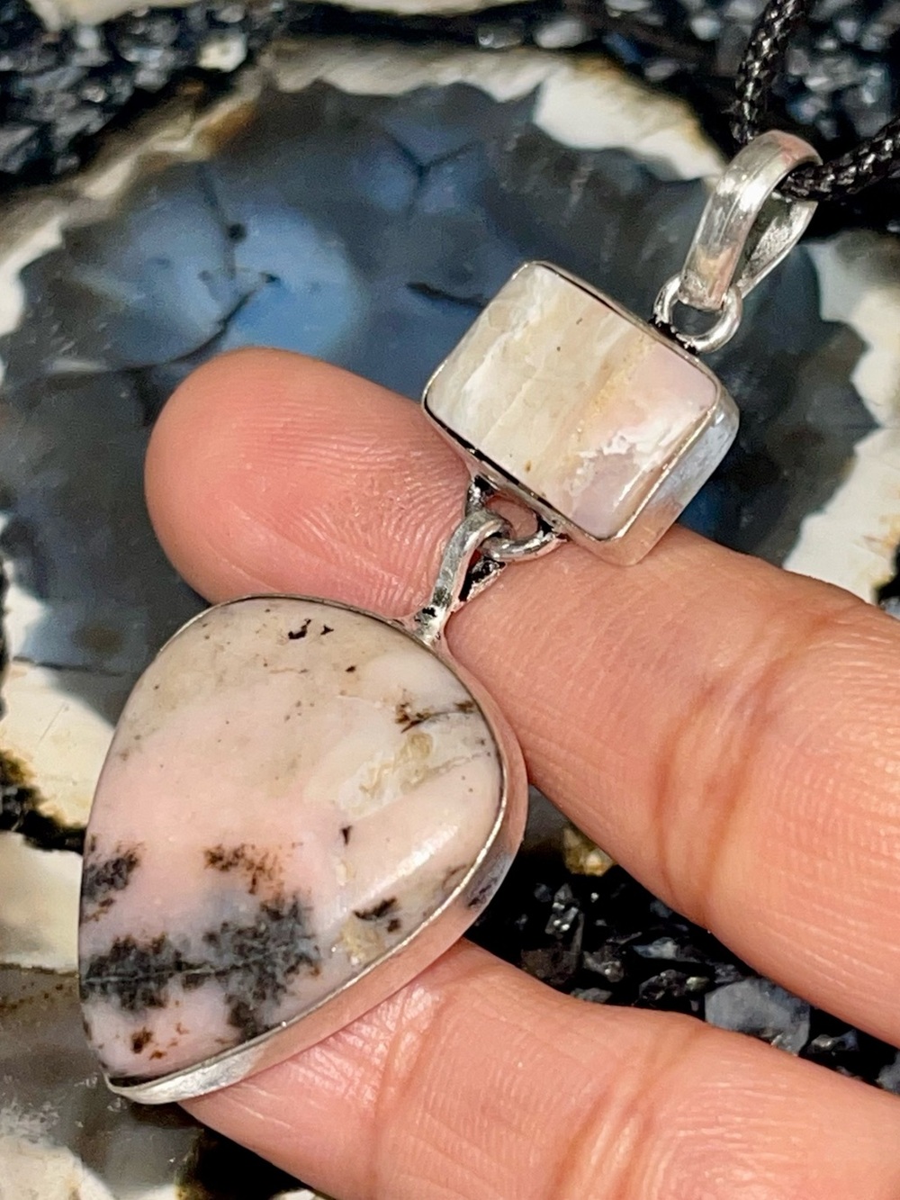 Light Pink Peruvian Opal Crystal Pendant 2 1/2”